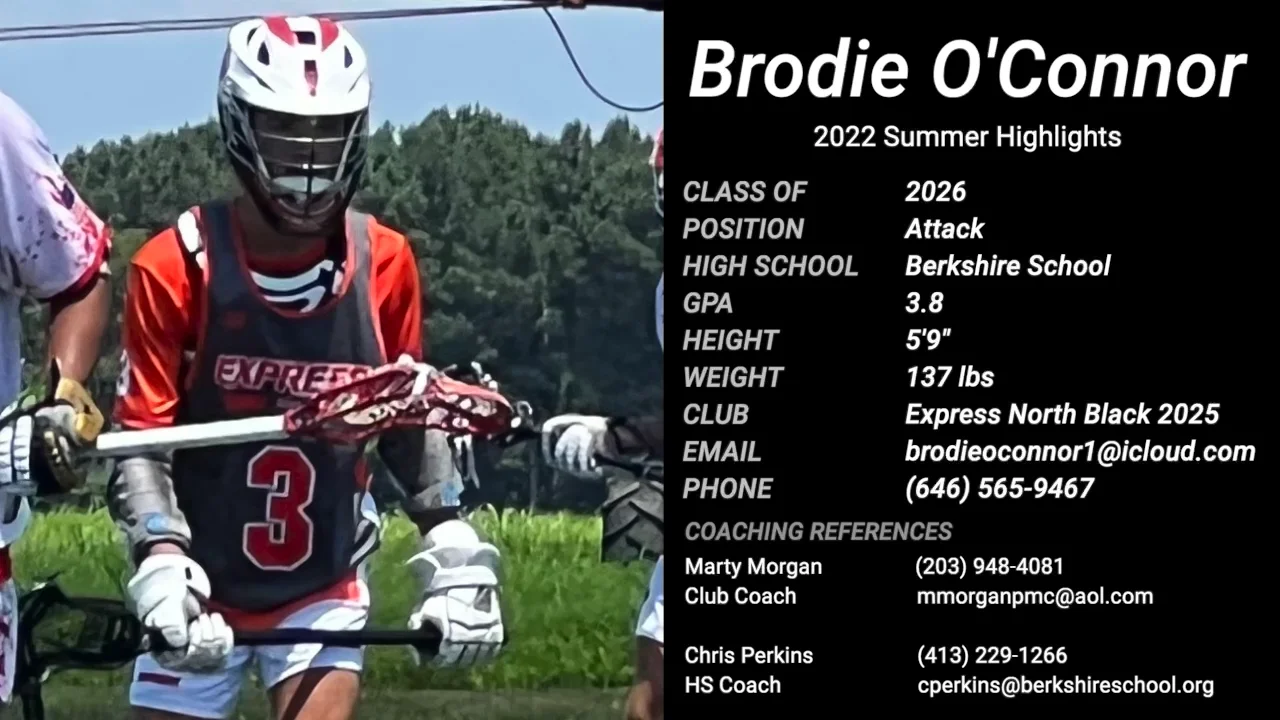 Brodie O Connor Lacrosse Highlights 2022 NLV