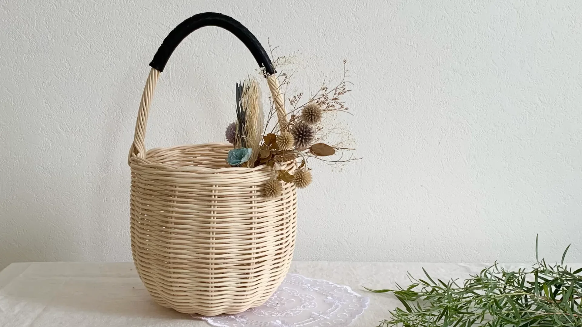 コースレッスン】籐で編む！はじめてのワンハンドルかごバッグ講座