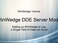 Collect Data into Excel using WinWedge DDE Mode