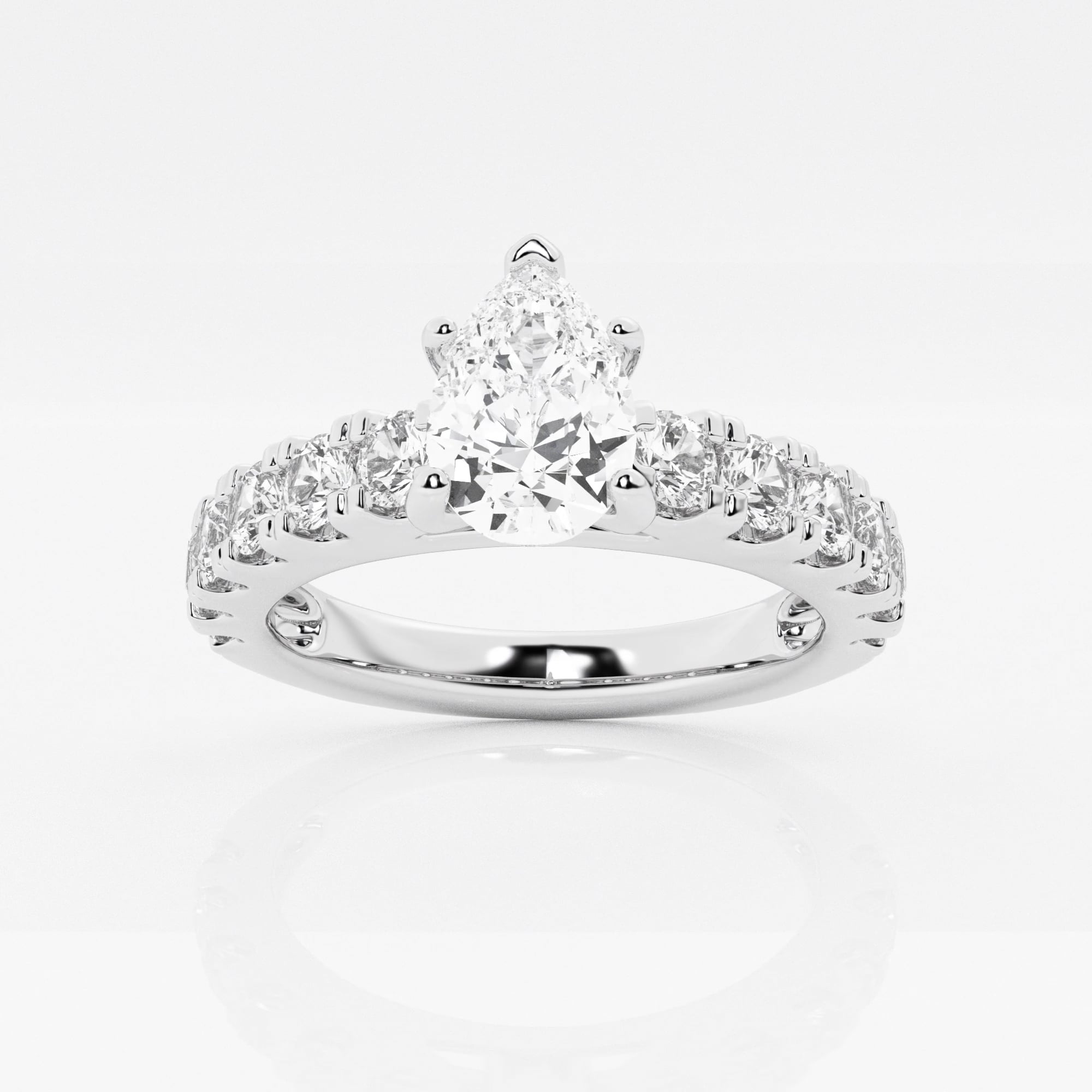 product video for 2 ctw Pear Lab Grown Diamond Engagement Ring with Split Prong Side Accents