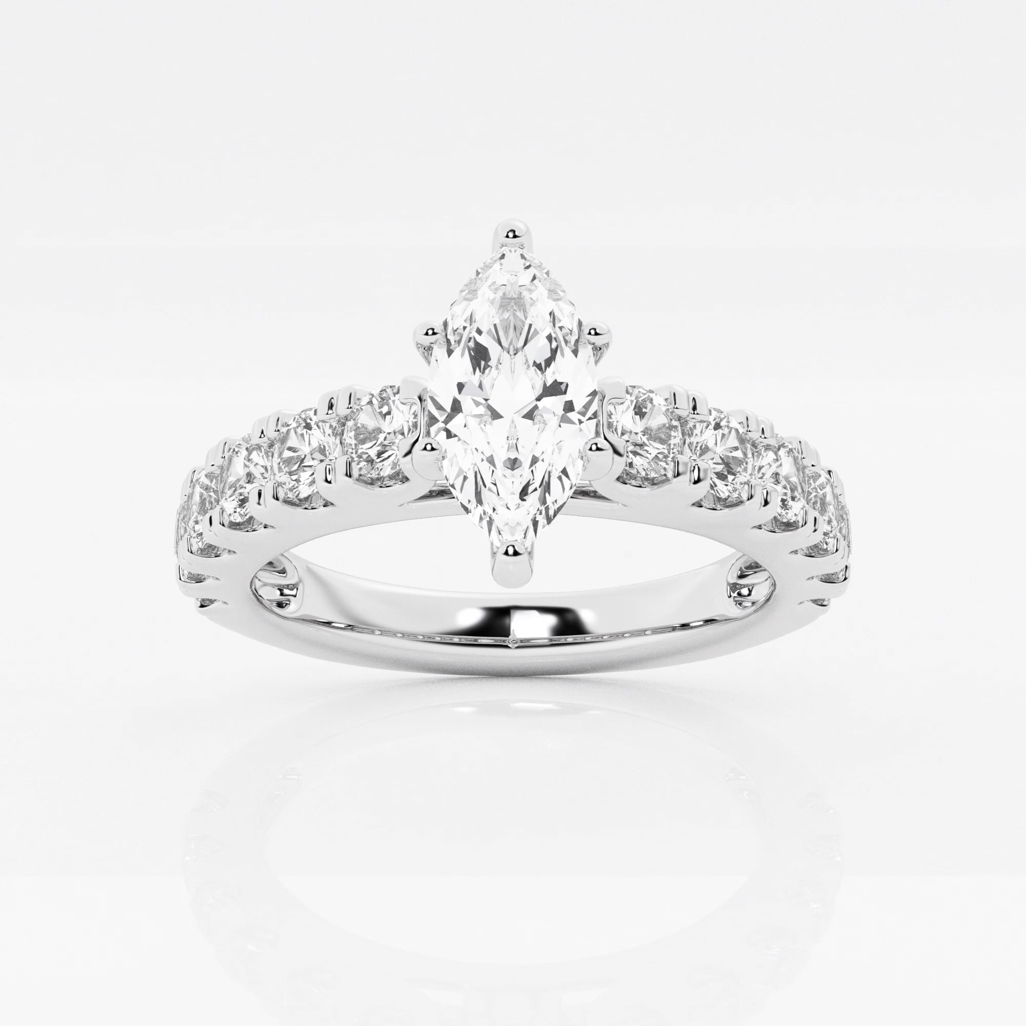product video for 2 ctw Marquise Lab Grown Diamond Engagement Ring with Split Prong Side Accents