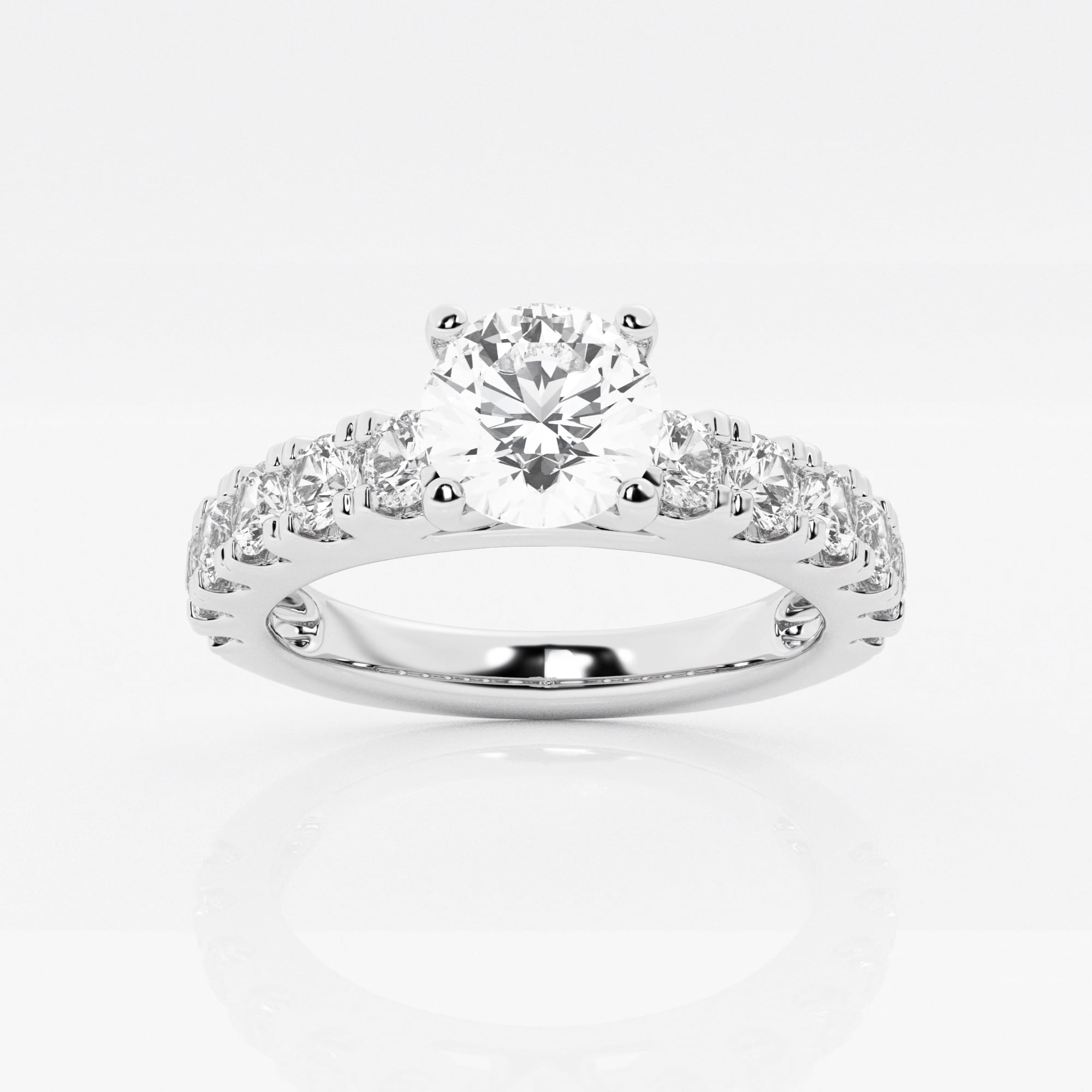 product video for 1 3/4 ctw Round Lab Grown Diamond Engagement Ring with Split Prong Side Accents