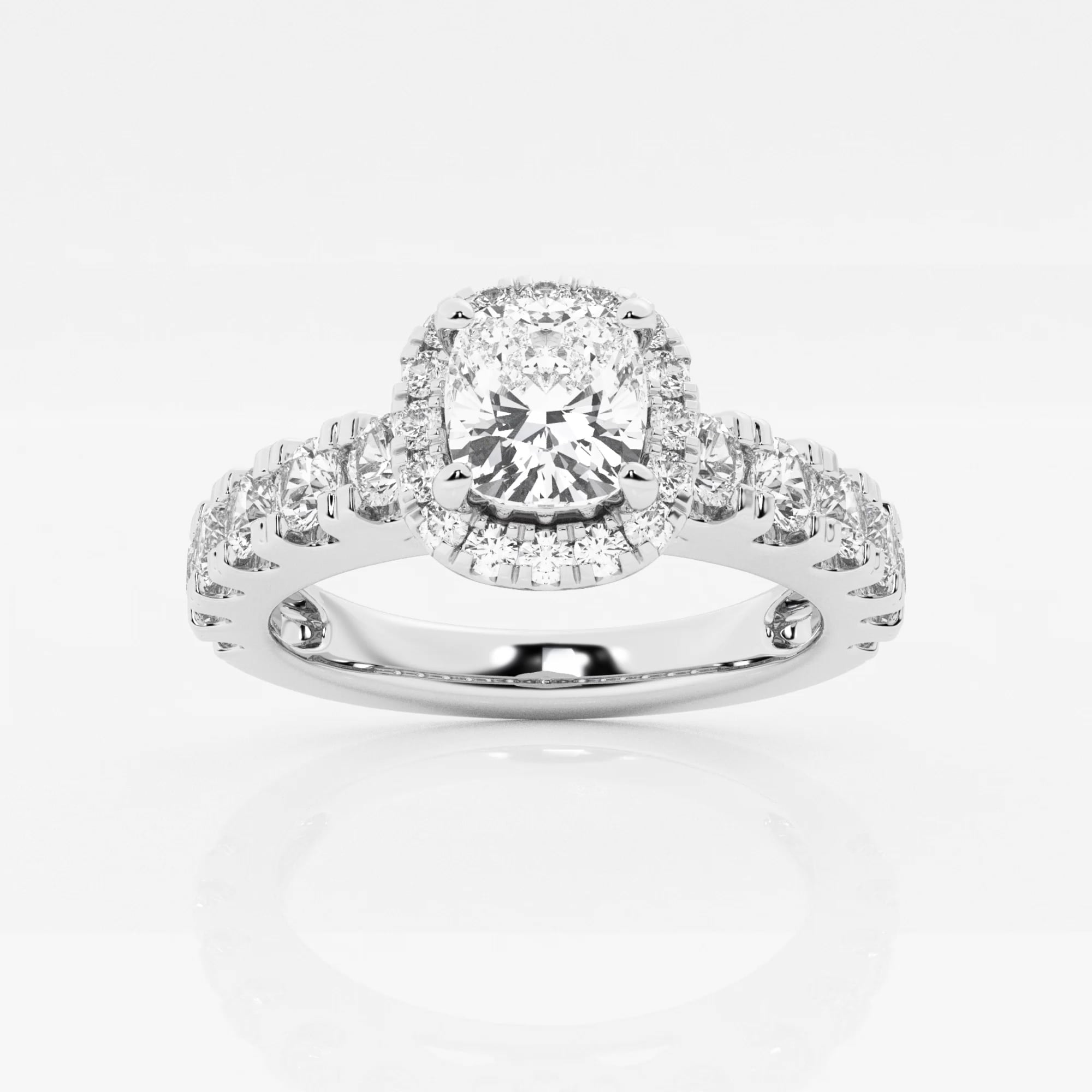 product video for 1 7/8 ctw Cushion Lab Grown Diamond Split Prong Halo Engagement Ring