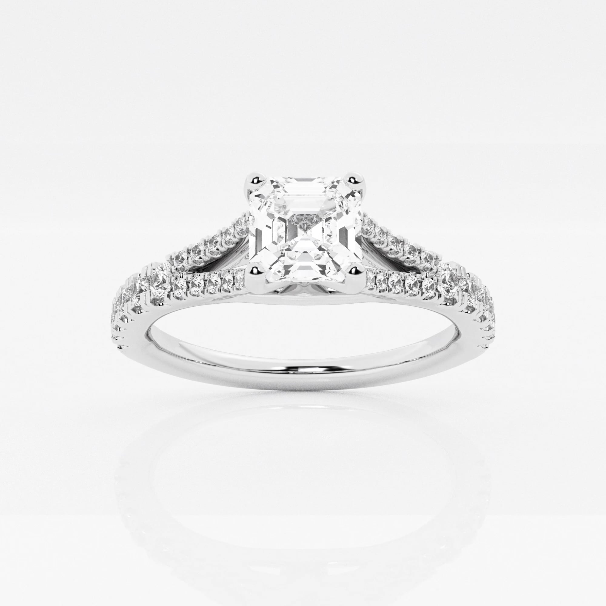 product video for 1 ctw Asscher Lab Grown Diamond Split Shank Engagement Ring