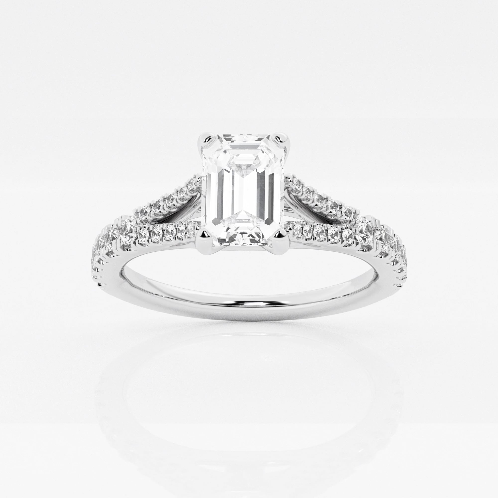 product video for 1 ctw Emerald Lab Grown Diamond Split Shank Engagement Ring