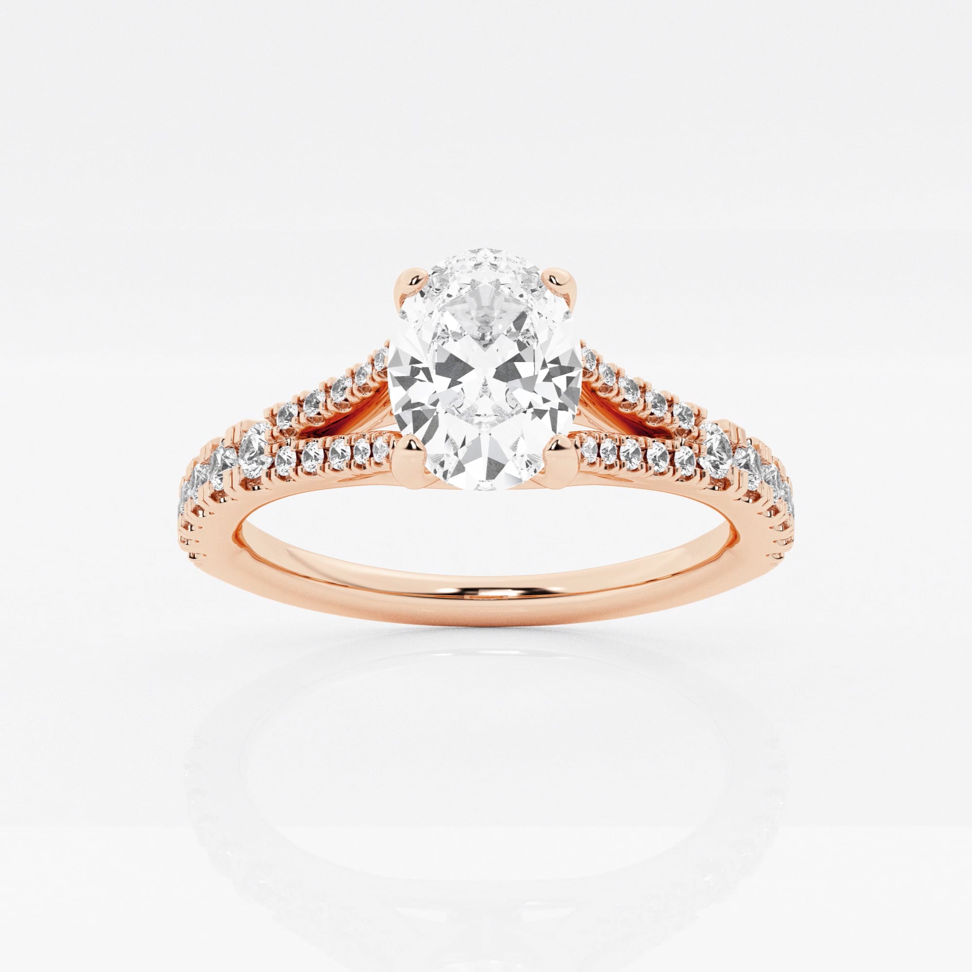 product video for 1 ctw Oval Lab Grown Diamond Split Shank Engagement Ring