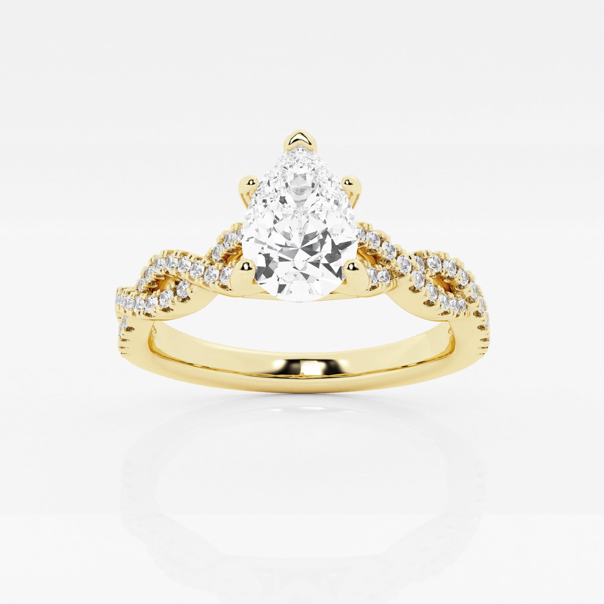 Audrey 1 ctw Pear Lab Grown Diamond Double Twist Engagement Ring