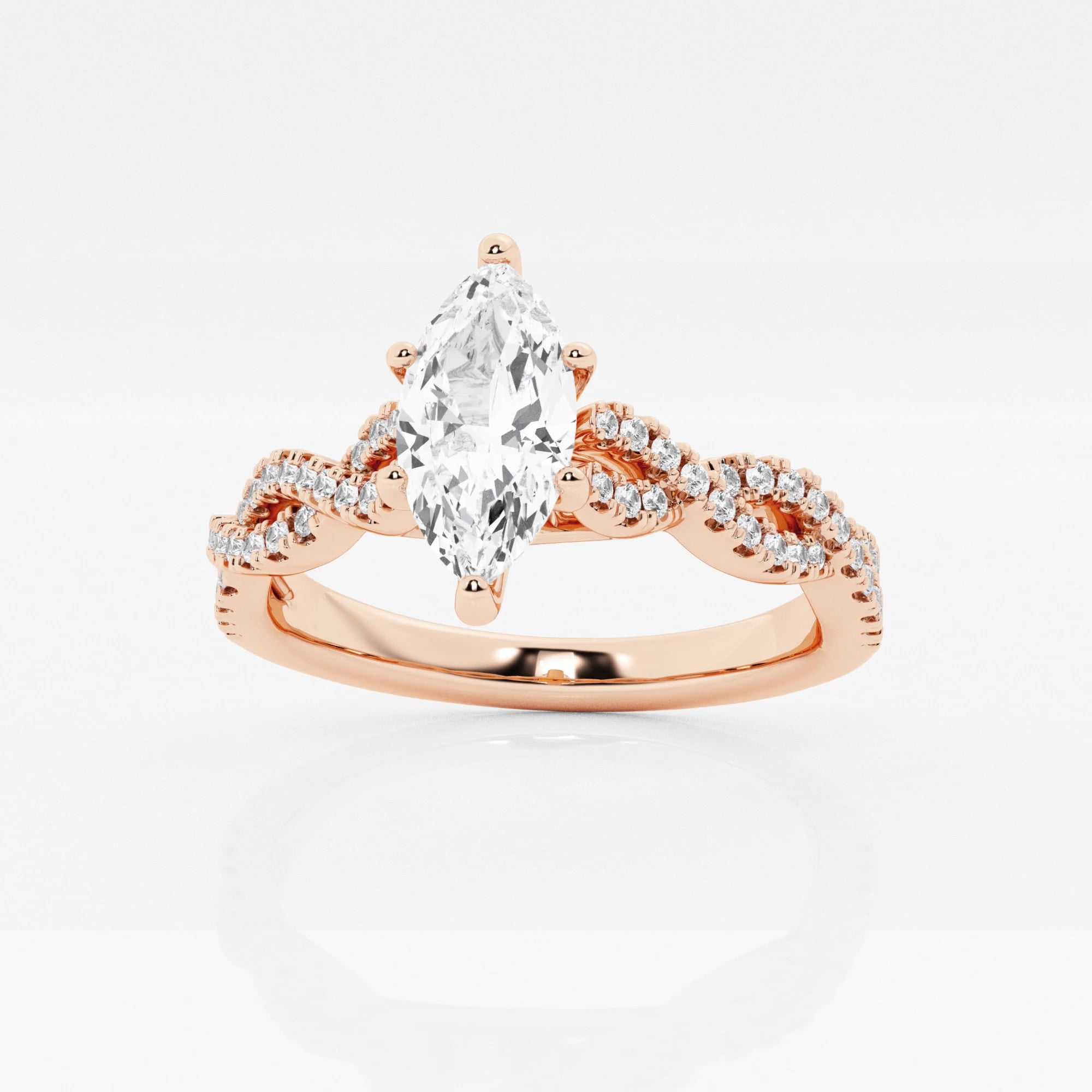 product video for 1 ctw Marquise Lab Grown Diamond Double Twist Engagement Ring