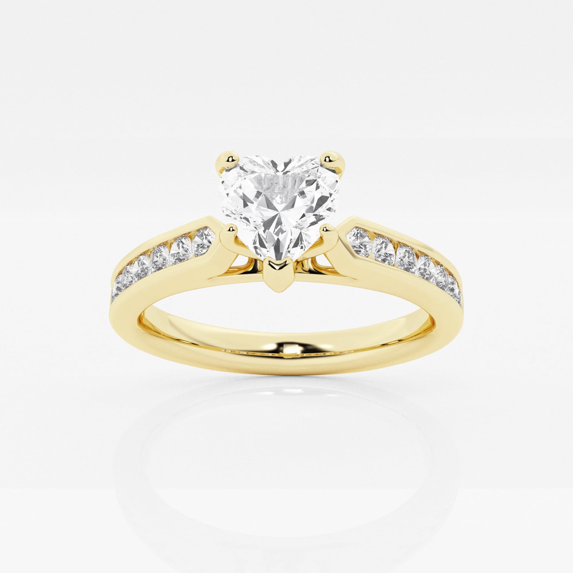 product video for 1 1/4 ctw Heart Lab Grown Diamond Engagement Ring with Channel Set Side Accents
