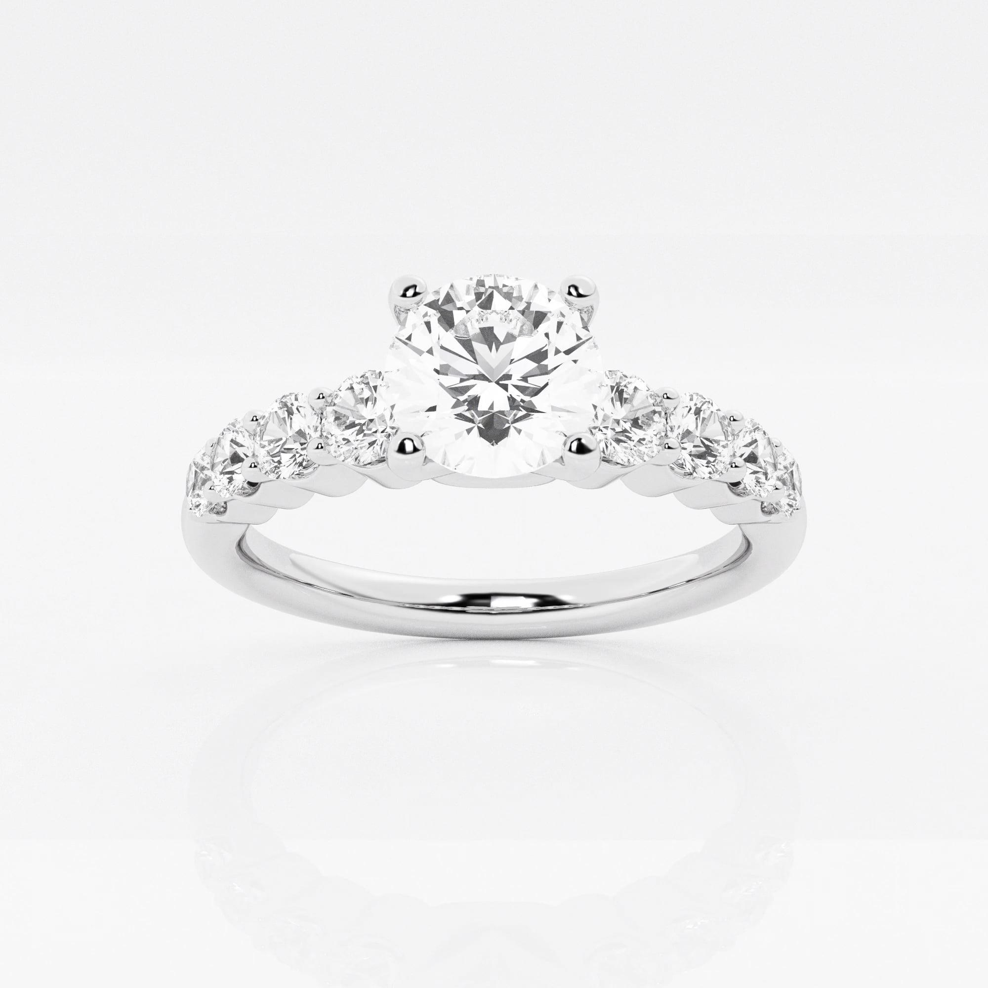 product video for 1 1/3 ctw Round Lab Grown Diamond Graduated Engagement Ring