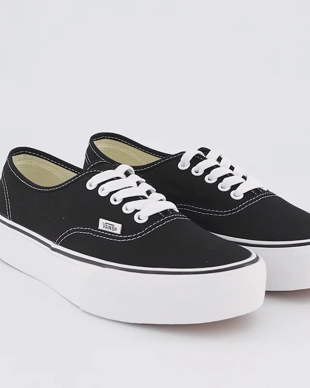 Vans authentic black outlet platform