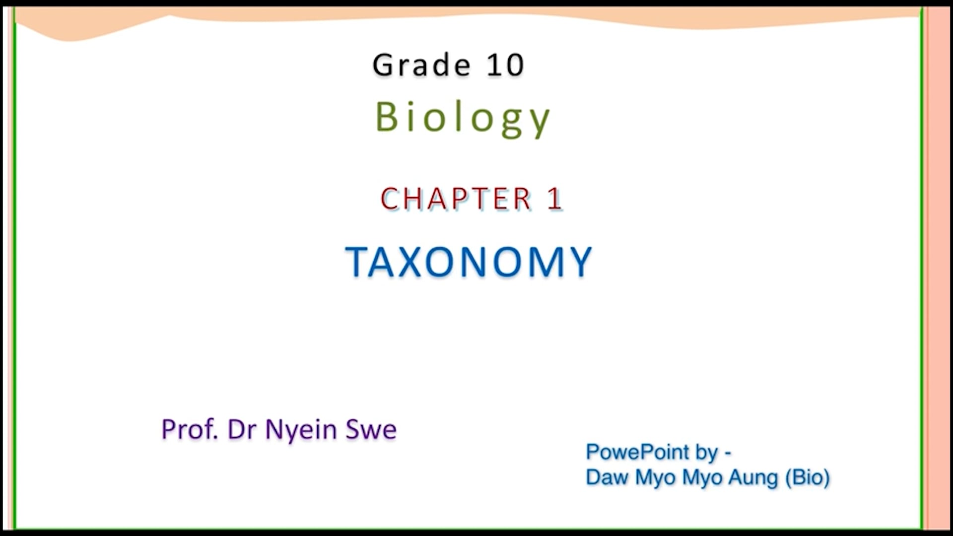 Ch 1.2 To 1.2.2 ( Taxonomy & In Study Of Biology ) On Vimeo