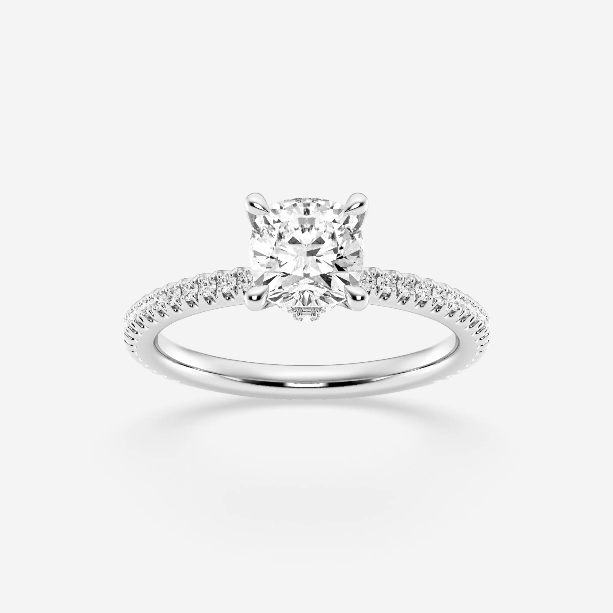 product video for 1 1/3 ctw Cushion Lab Grown Diamond Draping Hidden Halo Engagement Ring