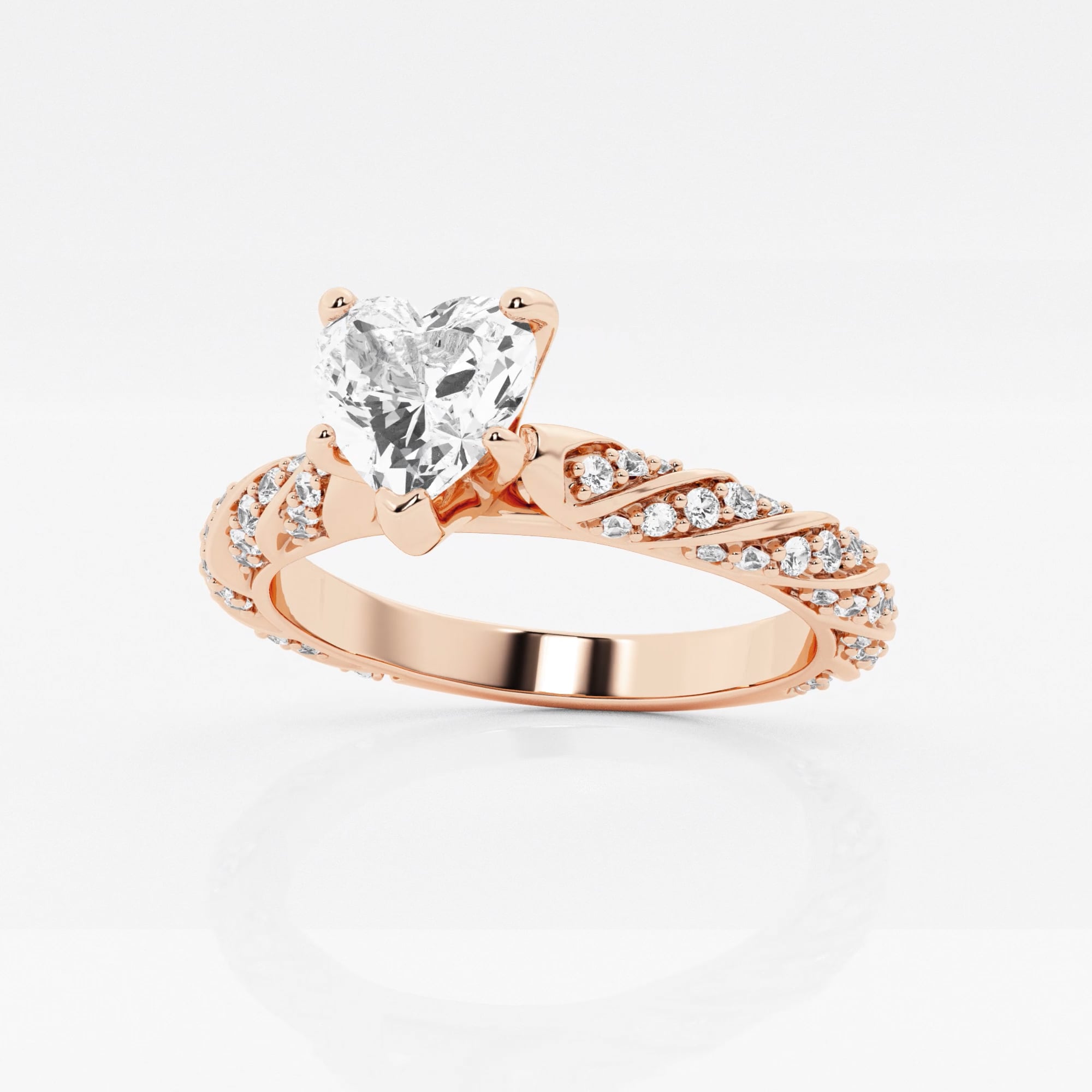 product video for 1 2/5 ctw Heart Lab Grown Diamond Ribbon Engagement Ring
