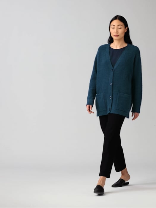 Cotton Boucle Cardigan | EILEEN FISHER