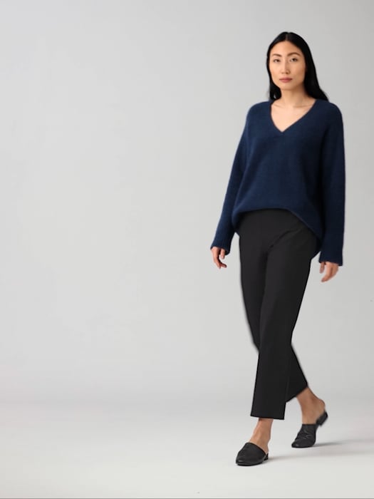 Washable Stretch Crepe Straight Pant