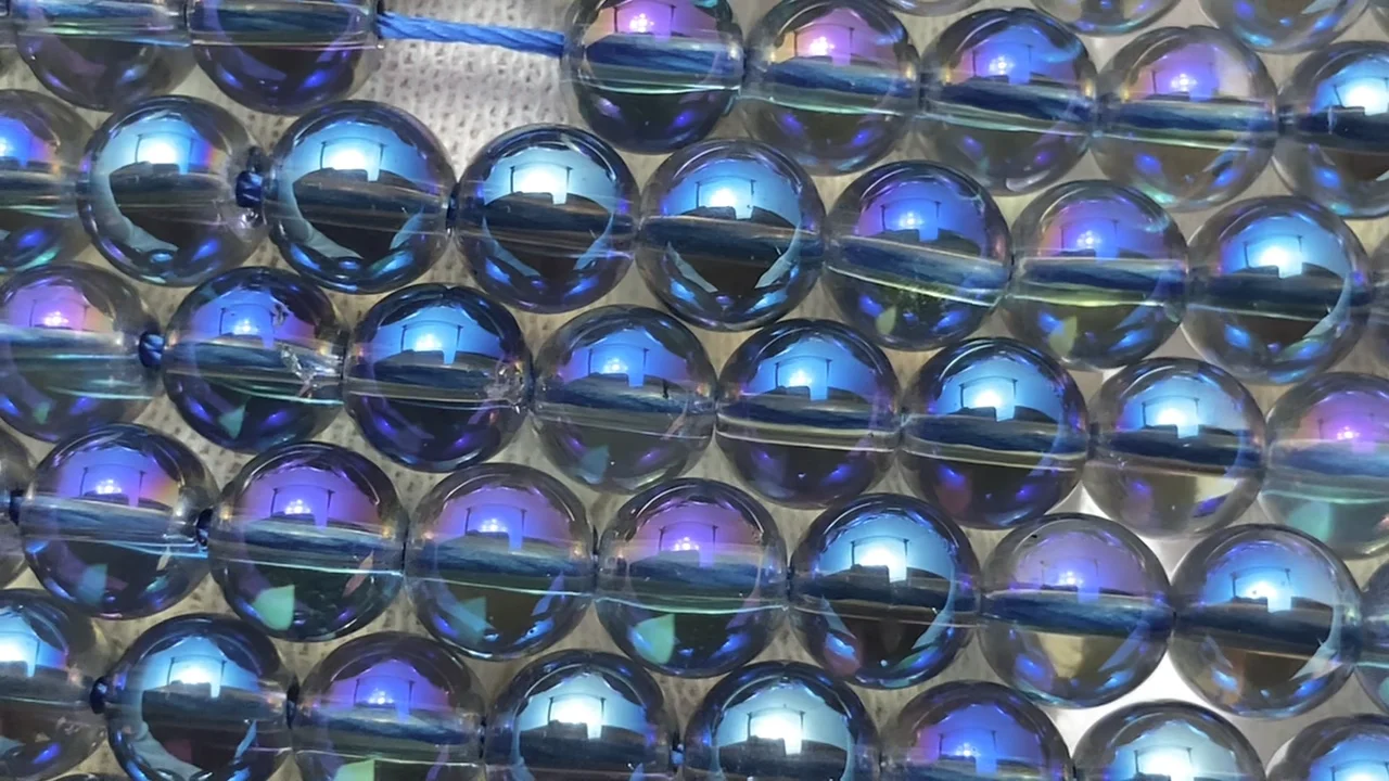 ブルーフラッシュクリスタル ラウンド6mm ｜天然石ビーズの卸問屋