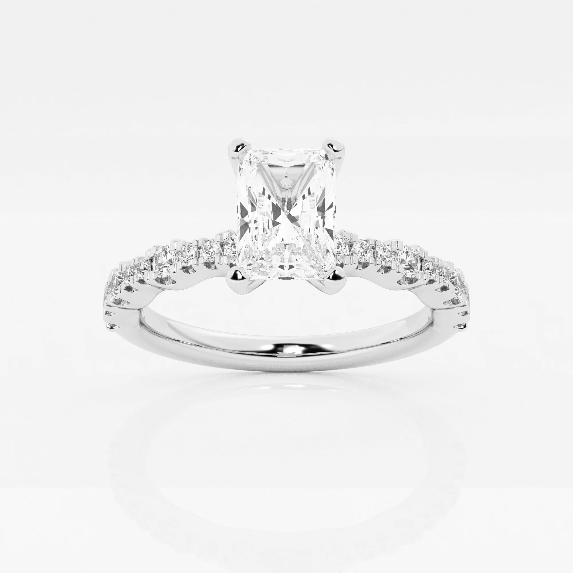 product video for 1 1/3 ctw Radiant Lab Grown Diamond Station Engagement Ring