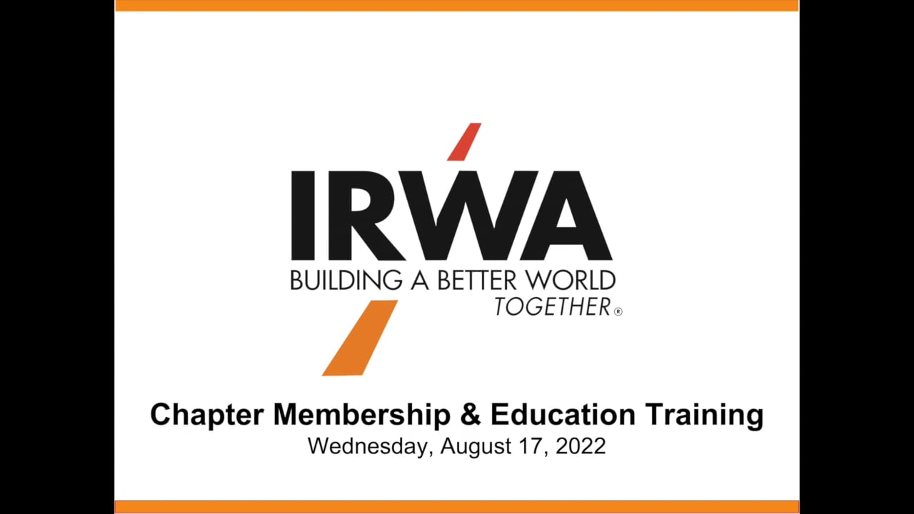 IRWA Membership_Education Training_08172022.mp4 on Vimeo