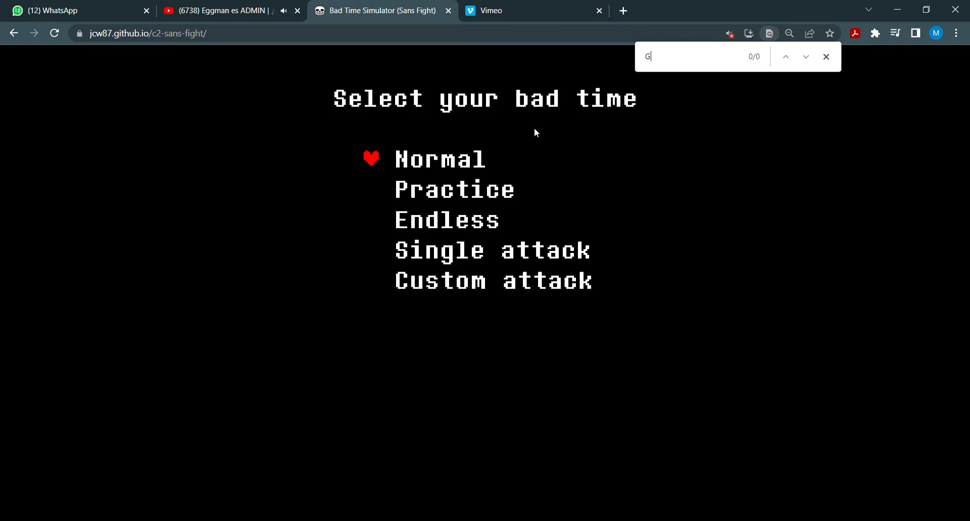 Bad Time Simulator (Sans Genocide Battle in BROWSER!) 