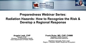 Radiation Hazards: How to recognize the risk and develop a regional response
