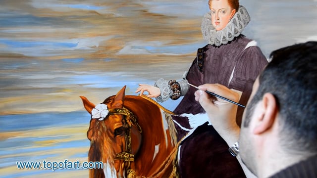 Velazquez | Queen Margarita de Austria on Horseback | Painting Reproduction Video | TOPofART