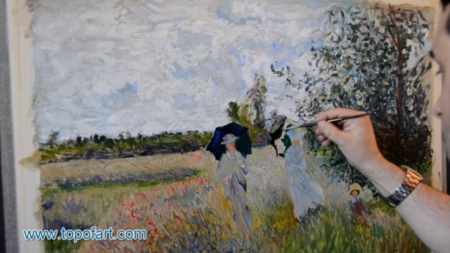Monet | Promenade near Argenteuil | Painting Reproduction Video | TOPofART