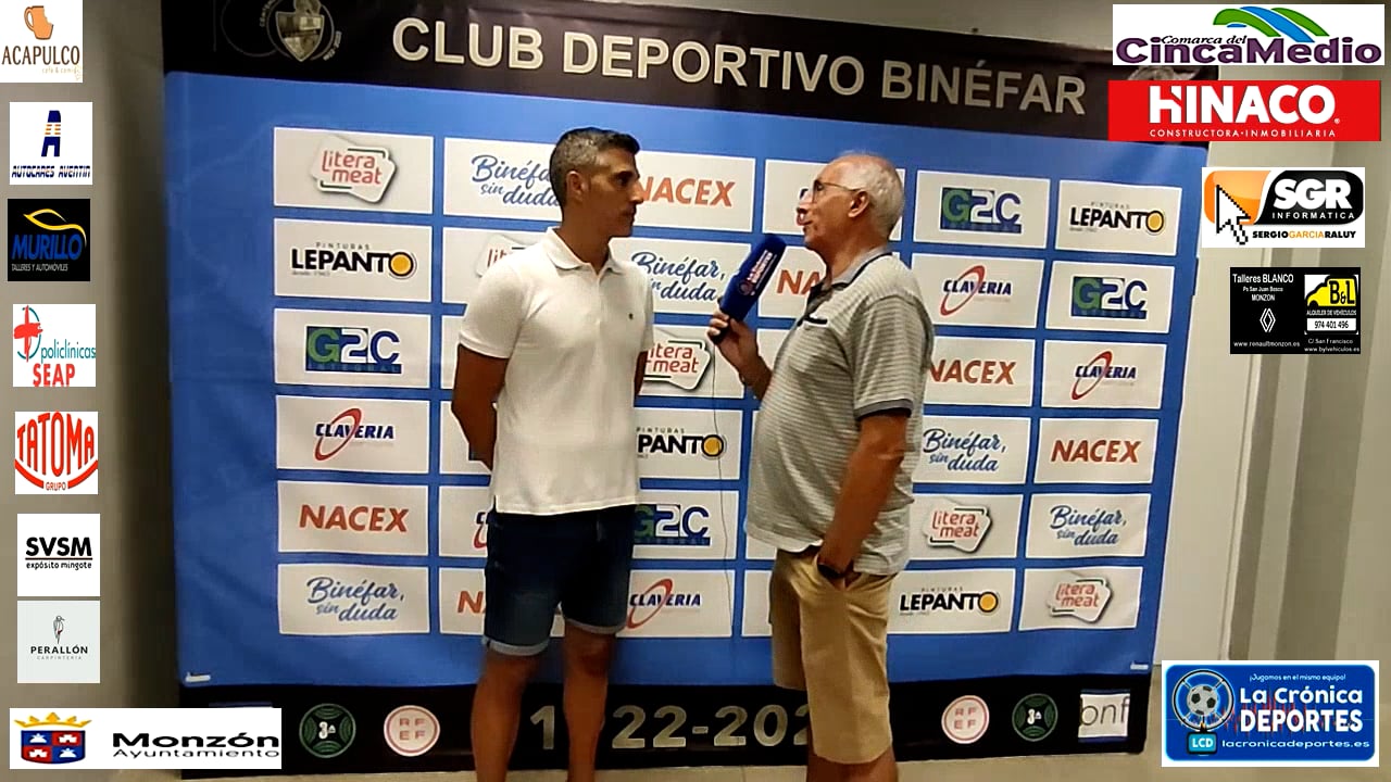 CRISTIAN ABAD (Entrenador Monzón) Binefar 0-2 At.Monzón / J 3 / Copa Federación