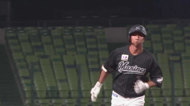 【ファーム】振り抜いた打球はスタンドへ一直線!! マリーンズ・福田秀平 ライトへソロホームラン!! 2022年8月22日  埼玉西武ライオンズ 対 千葉ロッテマリーンズ