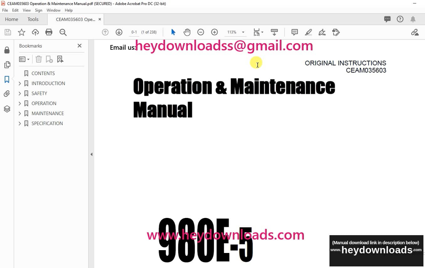 Komatsu 980E5 Dump Truck Operation & Maintenance Manual CEAM035603