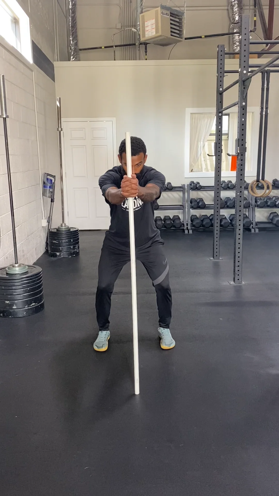 Standing PVC T-Spine Rotations on Vimeo