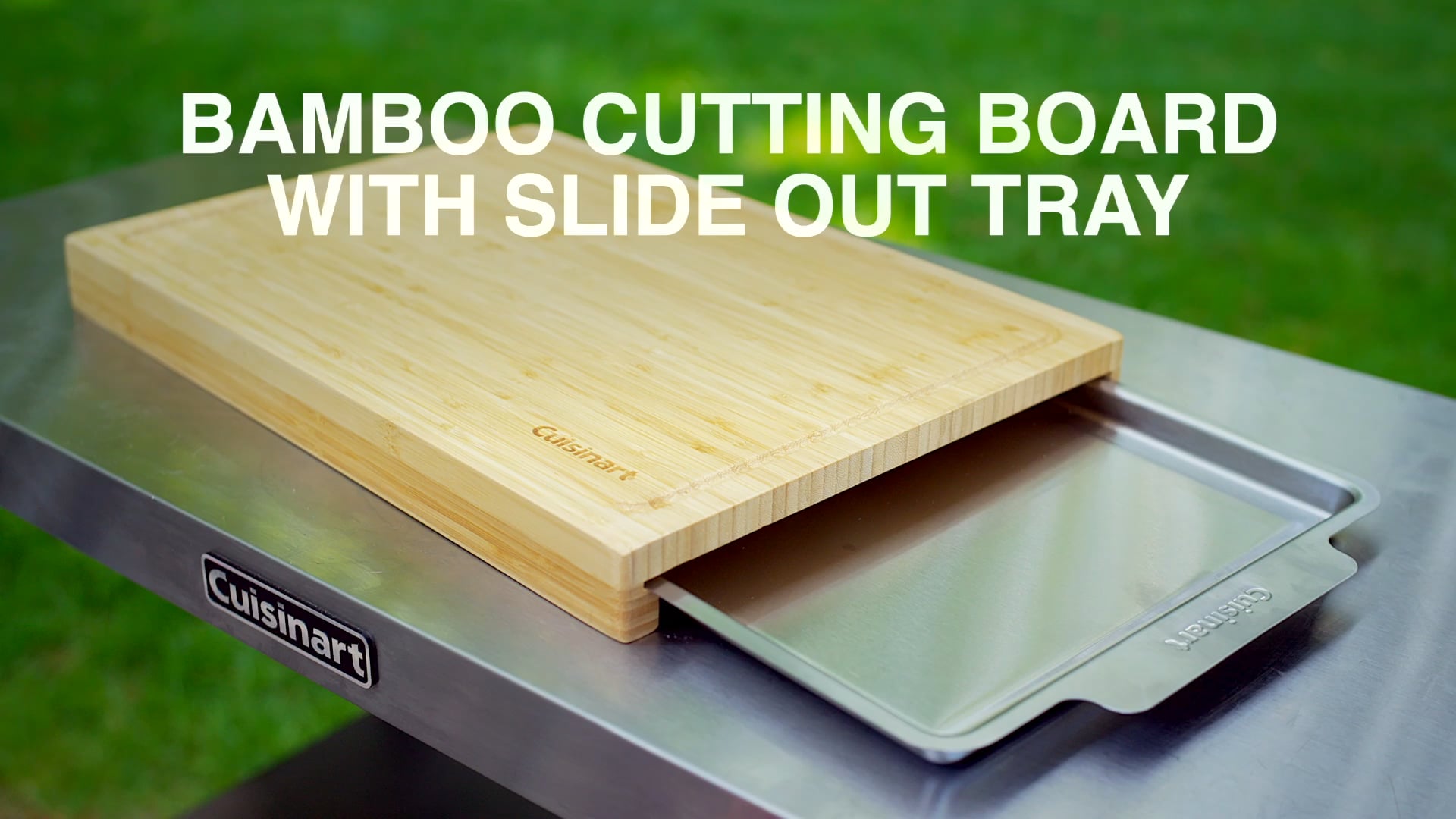 Cuisinart® Bamboo Cutting Board With Hidden Tray on Vimeo