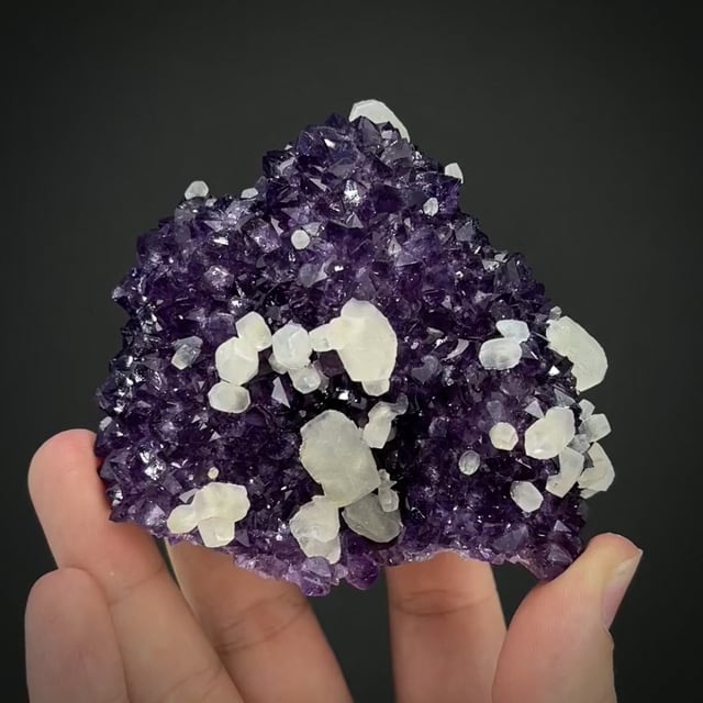 Quartz var. Amethyst with Calcite