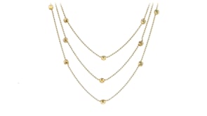 14kt Yellow Gold Three-Strand Beaded Necklace
