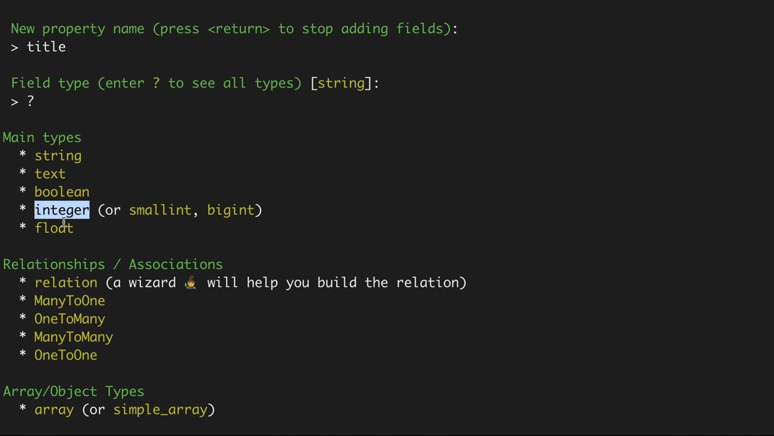 Clase de entidad Doctrine Symfony 6 y la base de datos