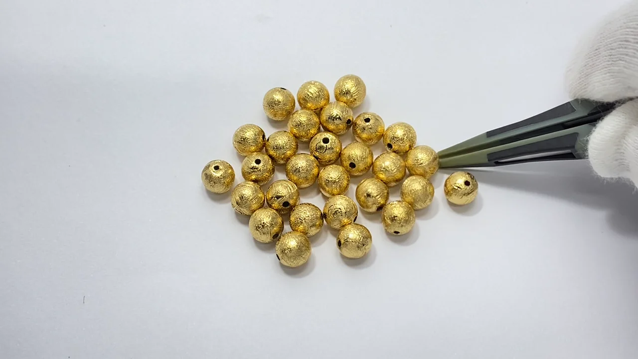 メテオライト(ムオニナルスタ隕石) ラウンド6mm イエローゴールド 1粒 