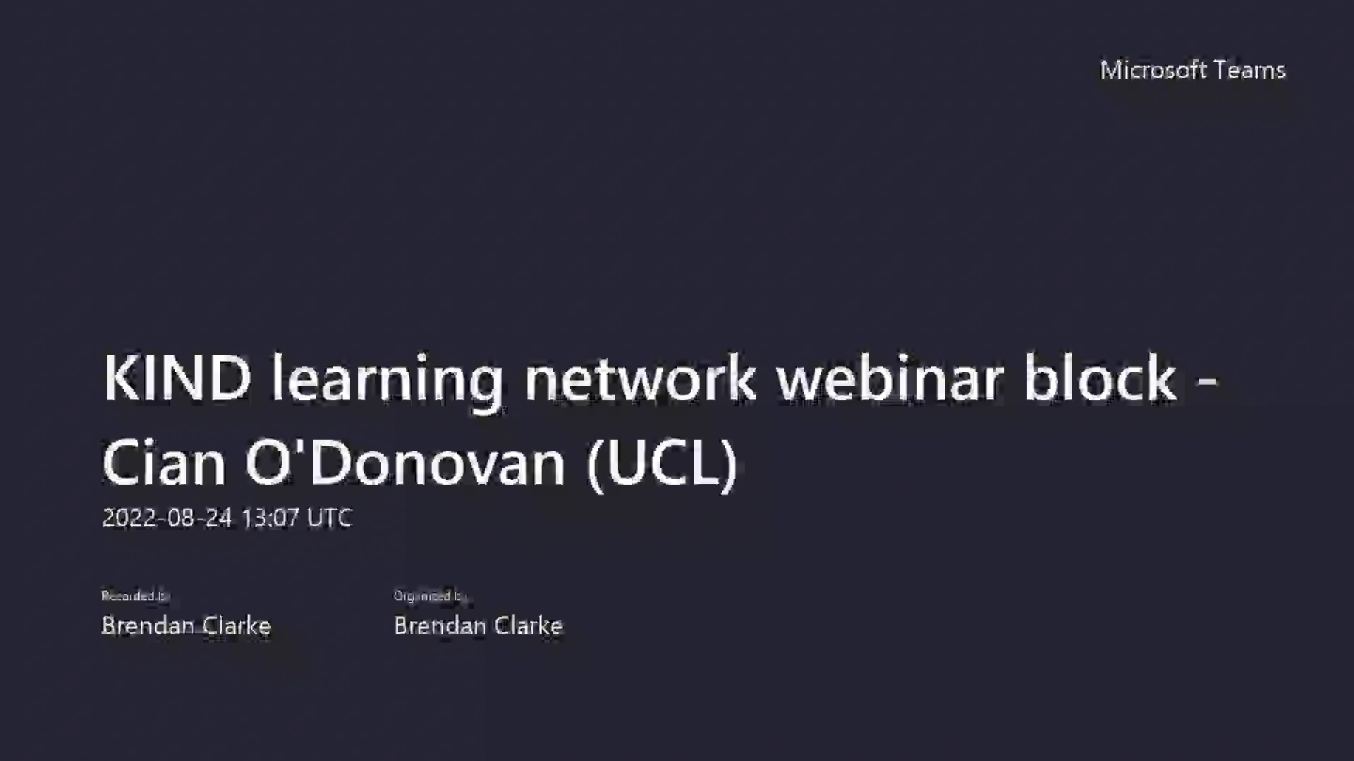 KIND Learning Network webinar August 2022 - Siabhainn Russell and Cian ...