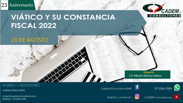 Manejo de viáticos y su constancia 2022