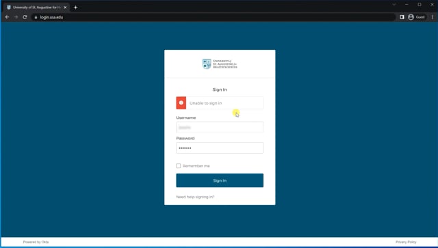 Password Support Center – University of St. Augustine for Health Sciences