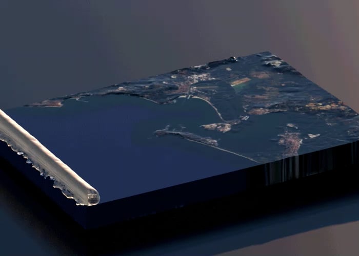 Simulation of inundating Cádiz on Vimeo