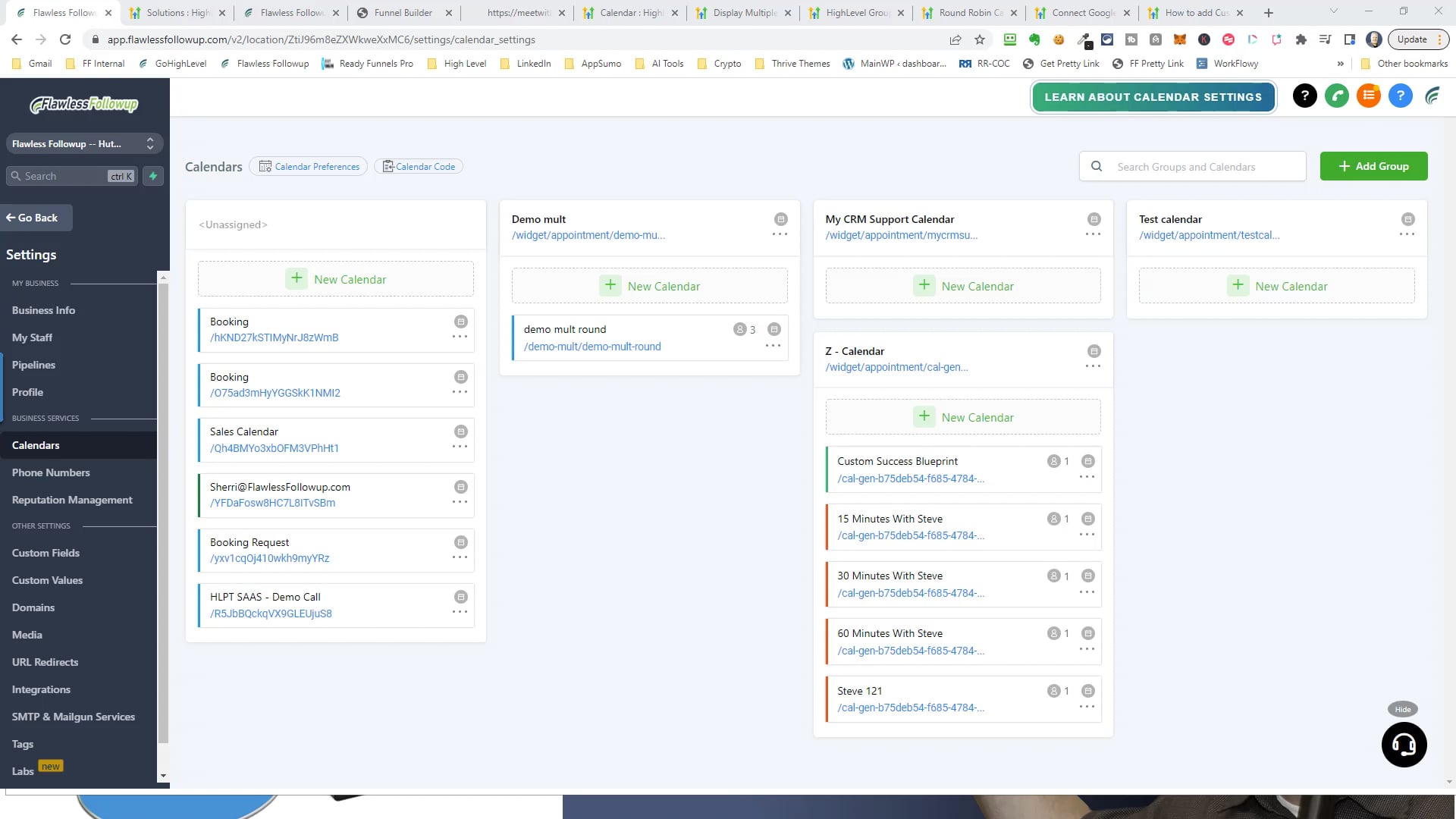 Calendar Setup on Vimeo