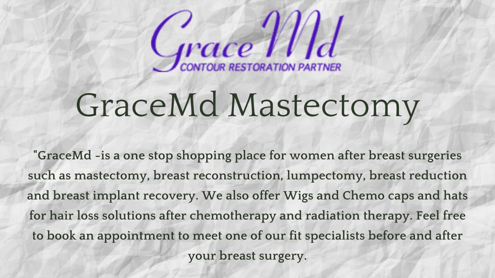 Mastectomy Bras Canada GraceMd Mastectomy.mp4 on Vimeo