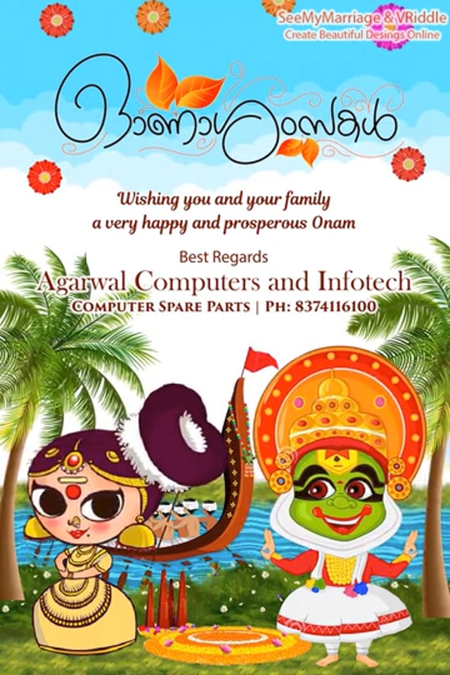 Traditional Onam Greetings Video, Dancing Cartoon, Boat Sailing, Kerala  Theme – VRiddle