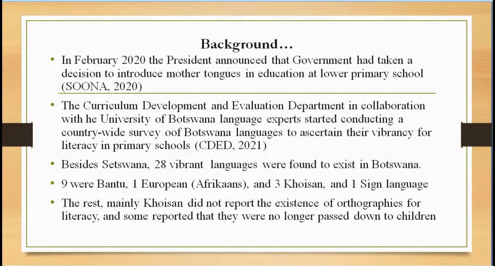 Andy Chebanne, Budzani Mogara & Kemmonye C. Monaka // Challenges in writing Khoisan for literacy and material development