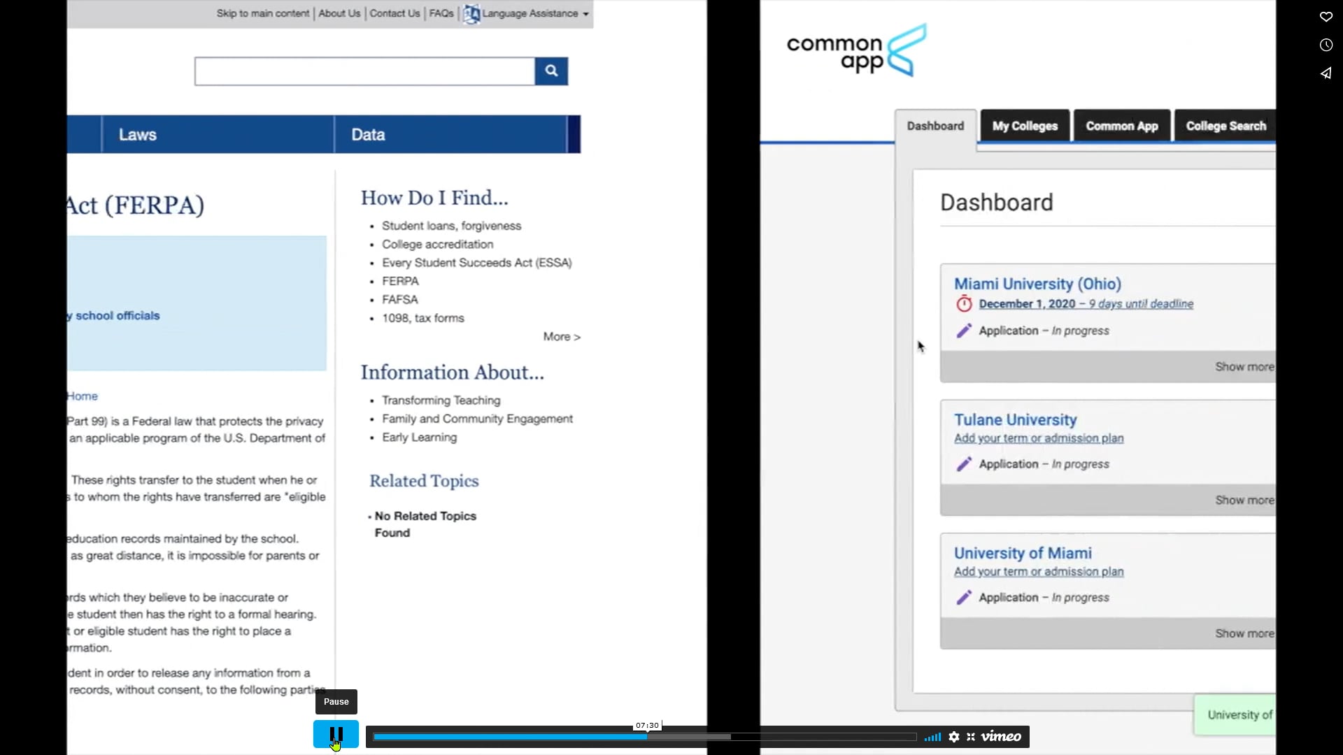 how-to-complete-ferpa-in-common-app-and-scoir-on-vimeo