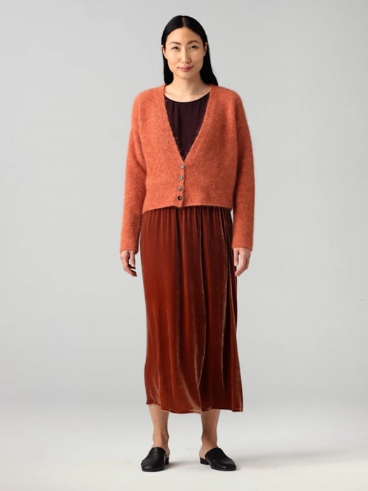 Mohair Plush Melange Cropped Cardigan | EILEEN FISHER Mohair Plush Melange Cropped Cardigan | EILEEN FISHER