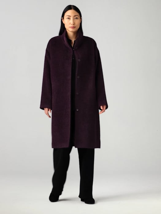Sheared Suri Alpaca Stand Collar Coat | EILEEN FISHER Sheared Suri Alpaca Stand Collar Coat | EILEEN FISHER
