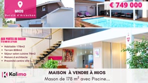 MAISON  à Vendre à MIOS de 178 m² avec Piscine...