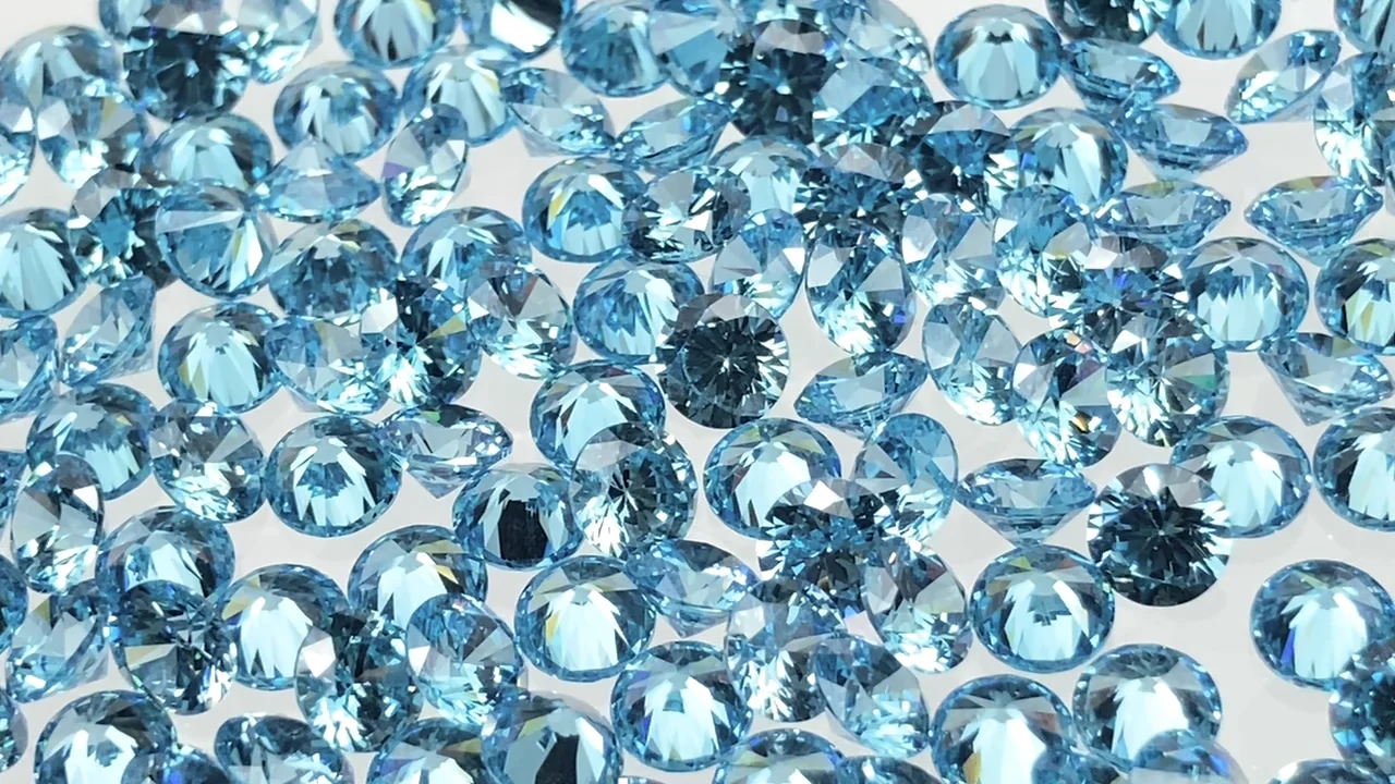 JK 天然ブルージルコン/キュービックジルコニア12.25 Ratti認定エネルギーダイヤモンドカットプレシャスルースジェムストーン, 天