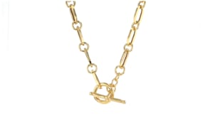 Italian 18kt Gold Over Sterling Paper Clip Link Necklace